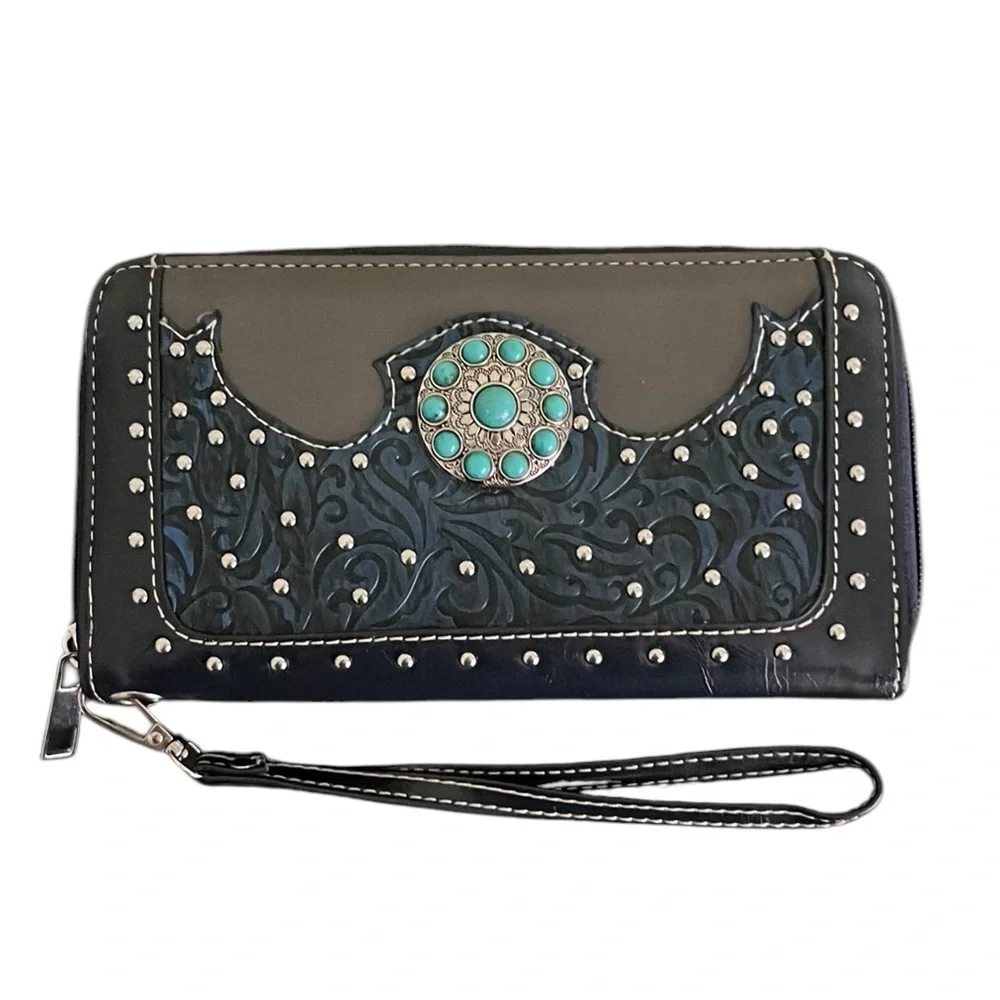Western Unbranded Turquoise Stone Wallet.